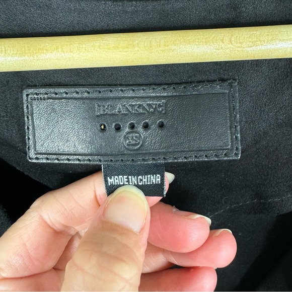 Blank NYC Black Waterfall Moto Faux Suede Tie Waist Jacket Size XS - Picture 3 of 7